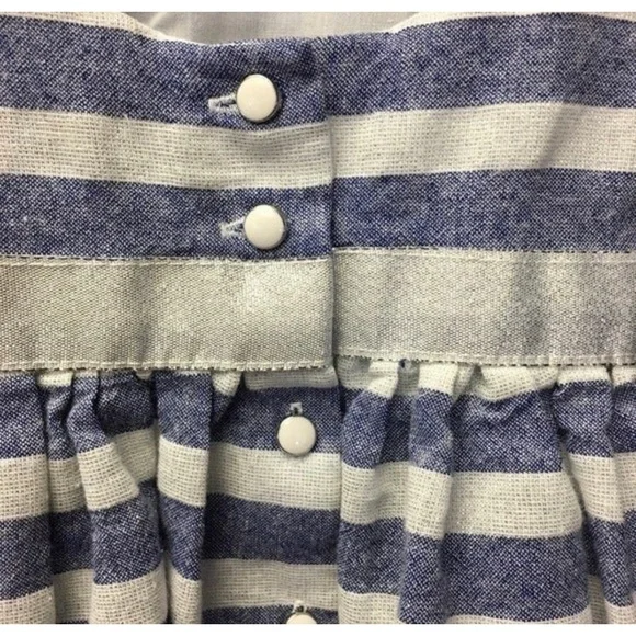 Tahari Dress Baby 2T Blue White‎ Silver Striped Sleeveless Bow Nautical Dress - Picture 7 of 8